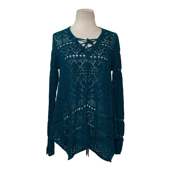 John Paul Richard green long sleeves tunic sweater size M - Picture 8 of 12